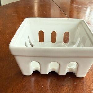 White Ceramic Berry Bowl / Serving Dish
